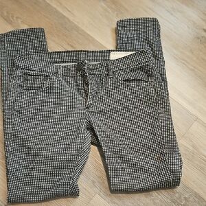 Rag & Bone Houndstooth Velvet Pants in Black and White
